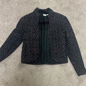 Ami Black and Pink Patterned Blazer